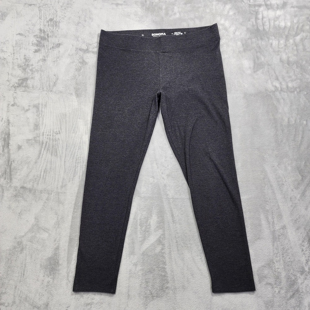 Sonoma Goods For Life Leggings Womens XL Gray High Rise Ankle Stretch Casual